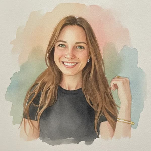 Illustrated portrait of Juliana, Emma's mum