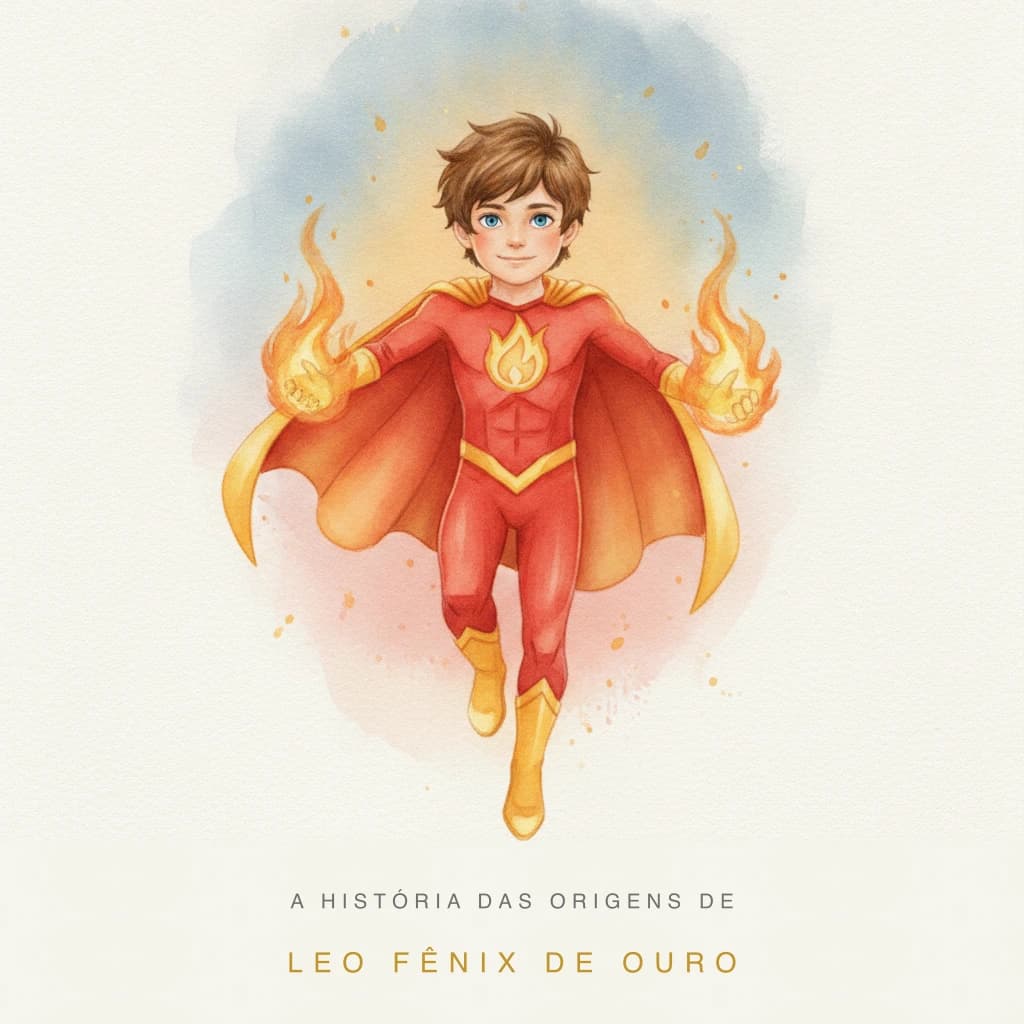 Capa do livro do Leo com a fantasia de herói