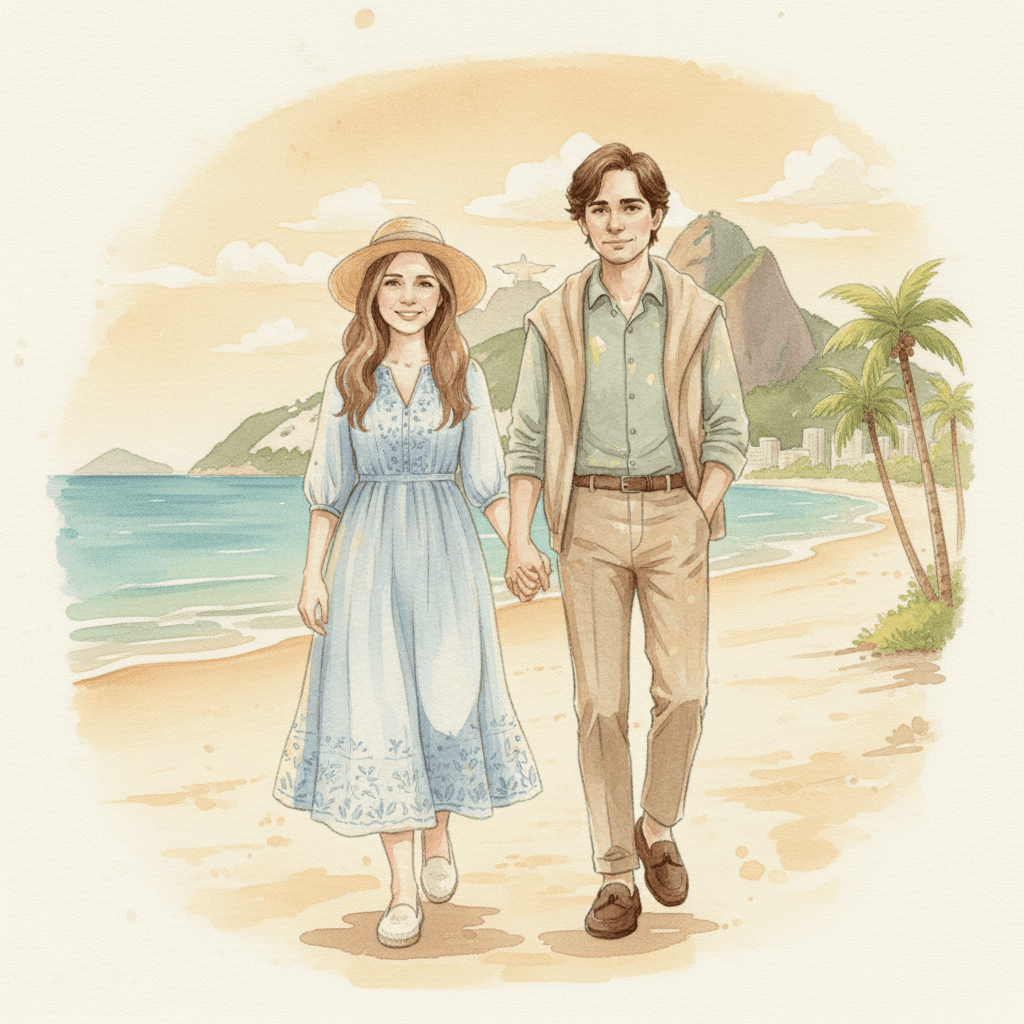 Double-page spread from Juliana and Alfred's love story, the closing pages
